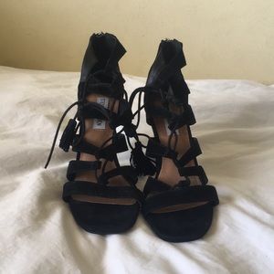 Steve Madden Black Lace Up Heels-Never Worn
